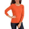 imageSuperPrity Womens Long Sleeve Crewneck Shirts Dressy Casual Knit Blouses Lightweight Pullover Sweater Jumper TopsOrange