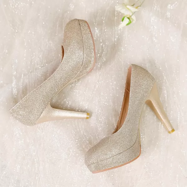 Mostrin Fashion Vintage Womens Small Bowtie Platform Pumps Ladies Sexy High Heeled ShoesGold2203