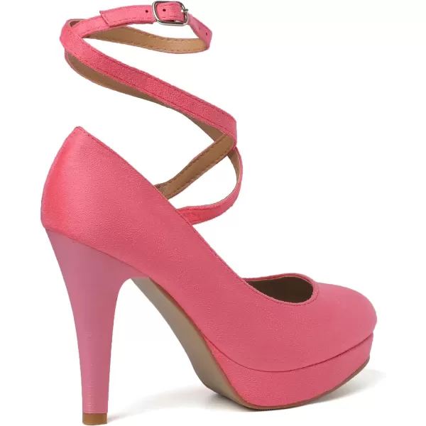 Mostrin Fashion Vintage Womens Small Bowtie Platform Pumps Ladies Sexy High Heeled ShoesPink