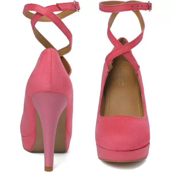 Mostrin Fashion Vintage Womens Small Bowtie Platform Pumps Ladies Sexy High Heeled ShoesPink