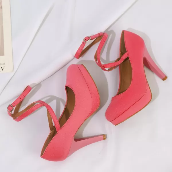 Mostrin Fashion Vintage Womens Small Bowtie Platform Pumps Ladies Sexy High Heeled ShoesPink
