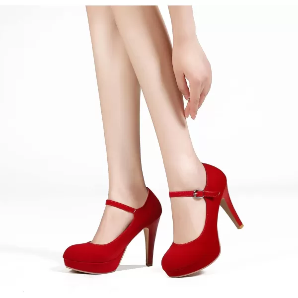 Mostrin Fashion Vintage Womens Small Bowtie Platform Pumps Ladies Sexy High Heeled ShoesRed1