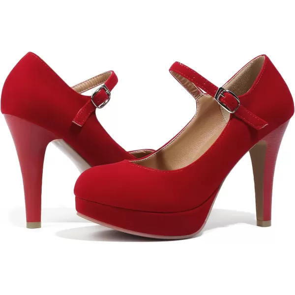 Mostrin Fashion Vintage Womens Small Bowtie Platform Pumps Ladies Sexy High Heeled ShoesRed1