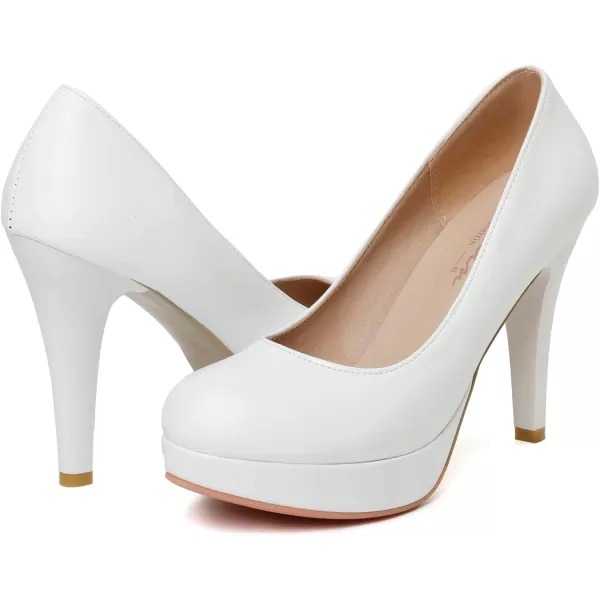 Mostrin Fashion Vintage Womens Small Bowtie Platform Pumps Ladies Sexy High Heeled ShoesWhite2203
