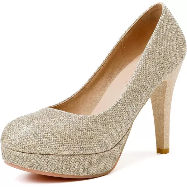 Mostrin Fashion Vintage Womens Small Bowtie Platform Pumps Ladies Sexy High Heeled ShoesGold2203