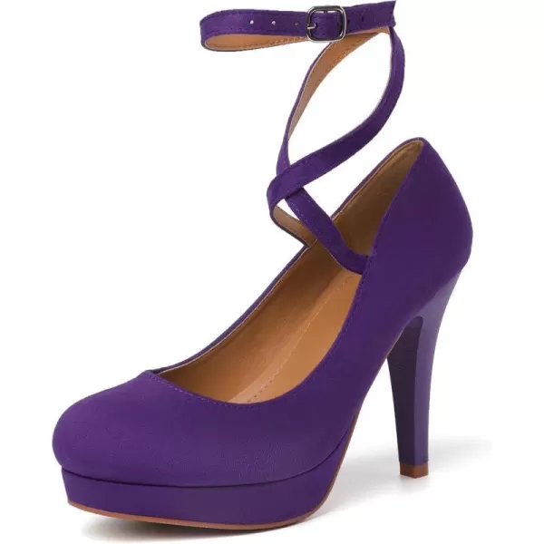 Mostrin Fashion Vintage Womens Small Bowtie Platform Pumps Ladies Sexy High Heeled ShoesPurple