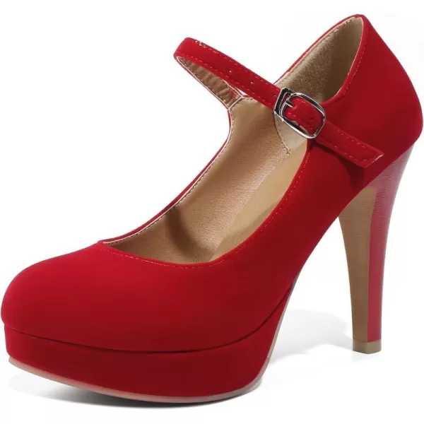 Mostrin Fashion Vintage Womens Small Bowtie Platform Pumps Ladies Sexy High Heeled ShoesRed1