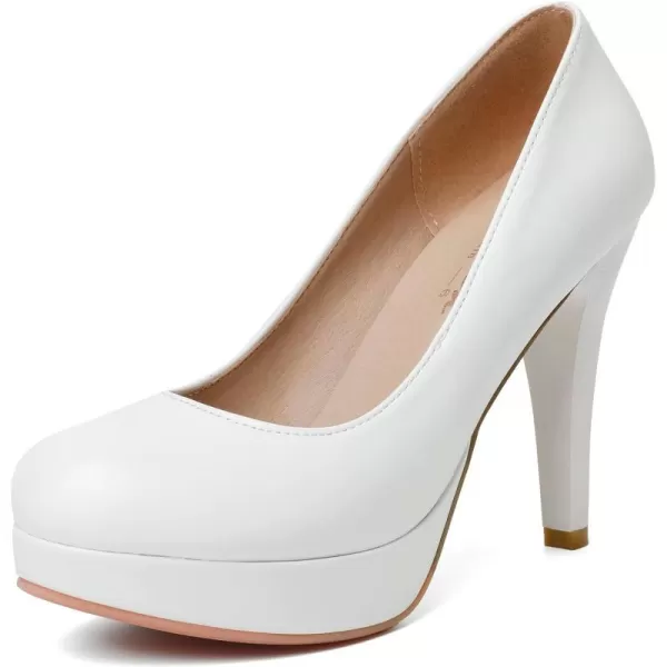 Mostrin Fashion Vintage Womens Small Bowtie Platform Pumps Ladies Sexy High Heeled ShoesWhite2203