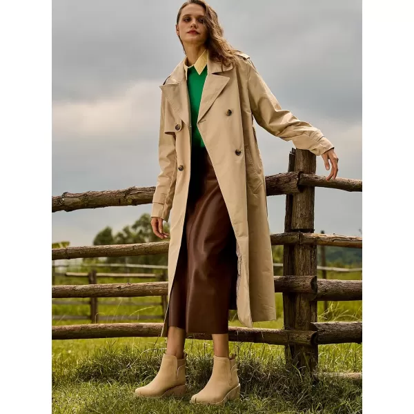 Mostrin Chelsea Boots for Women Platform Ankle Boots Chunky Lug Sole Boots Slip on Elastic Fall Boots Wedges Block BootiesBeige