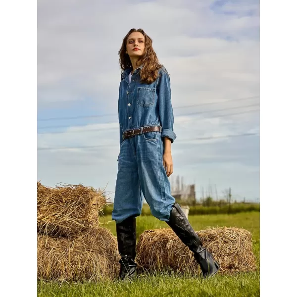 Mostrin Cowgirl Boots for Women Embroidered Cowboy Boots Pointed Toe Knee High Boots Chunky Block Heel Pull On Tall Western Boot for LadiesBlack01