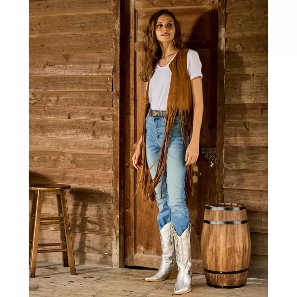 Mostrin Cowgirl Cowboy Boots Square Toe MidCalf Boot Chunky Block Heeled Pull On Western BootSilver