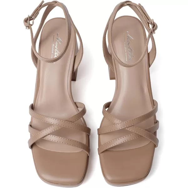 Mostrin Platform Heels for Women Strappy Lace Up Heels Sexy Chunky Block Heeled Sandals Ankle Strap Square Open Toe Heels for Wedding Prom Party Y2K Dress ShoesNude