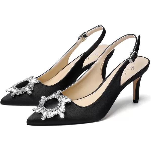 Mostrin Rhinestone Heels Women Slingback Pumps Pointed Toe Stilettos Heeld Party Wedding Bride Dress Pump ShoesWomen Size