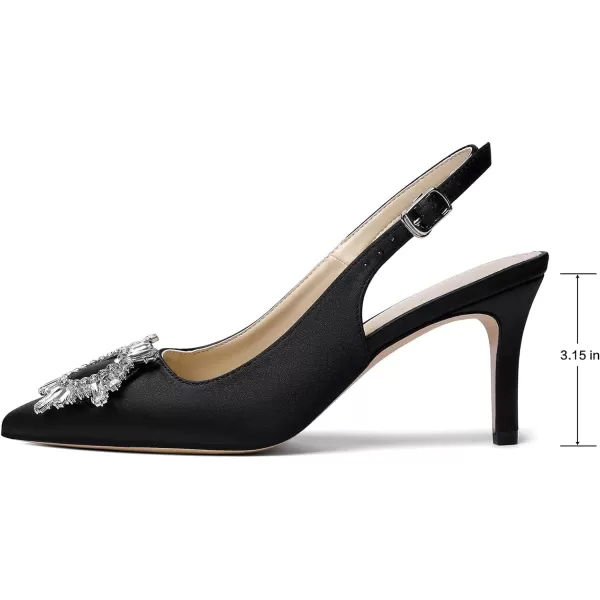 Mostrin Rhinestone Heels Women Slingback Pumps Pointed Toe Stilettos Heeld Party Wedding Bride Dress Pump ShoesWomen Size
