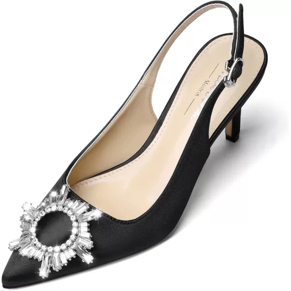 Mostrin Rhinestone Heels Women Slingback Pumps Pointed Toe Stilettos Heeld Party Wedding Bride Dress Pump ShoesWomen Size