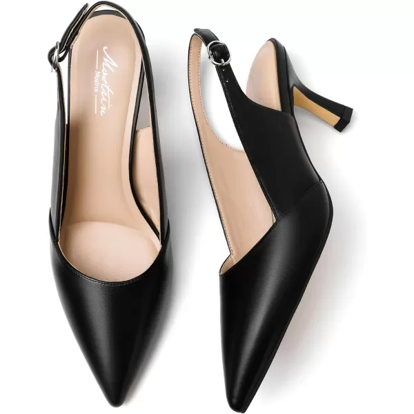 Mostsrin Kitten Heels Slingback Heels for Women Pointed Closed Toe Heels Womens Pumps Wedding Party Dress Pumps ShoesBlack