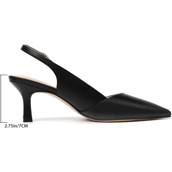 Mostsrin Kitten Heels Slingback Heels for Women Pointed Closed Toe Heels Womens Pumps Wedding Party Dress Pumps ShoesBlack