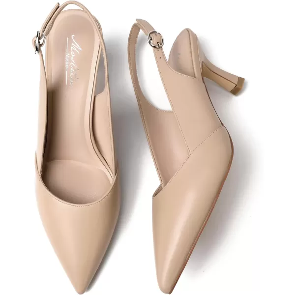 Mostsrin Kitten Heels Slingback Heels for Women Pointed Closed Toe Heels Womens Pumps Wedding Party Dress Pumps ShoesNude