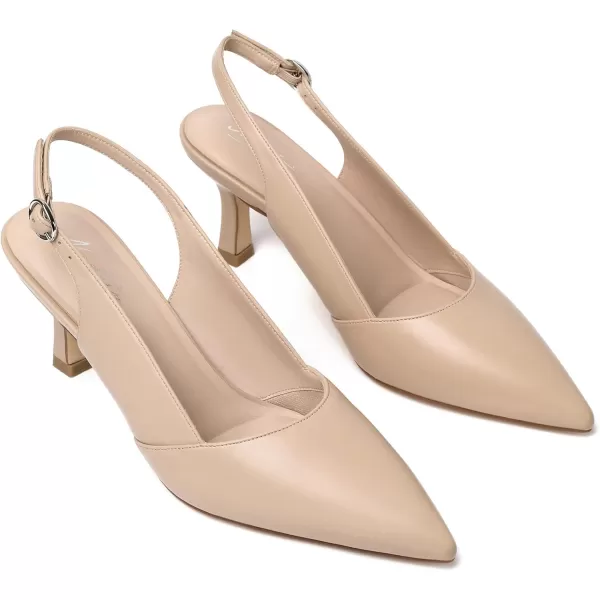 Mostsrin Kitten Heels Slingback Heels for Women Pointed Closed Toe Heels Womens Pumps Wedding Party Dress Pumps ShoesNude