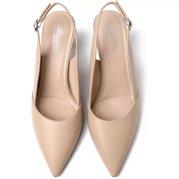 Mostsrin Kitten Heels Slingback Heels for Women Pointed Closed Toe Heels Womens Pumps Wedding Party Dress Pumps ShoesNude
