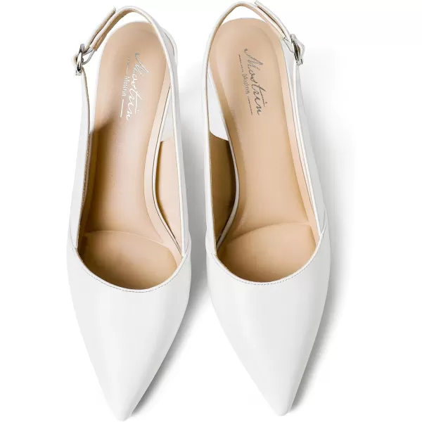 Mostsrin Kitten Heels Slingback Heels for Women Pointed Closed Toe Heels Womens Pumps Wedding Party Dress Pumps ShoesWhite