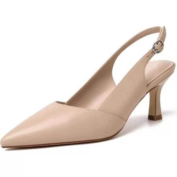 Mostsrin Kitten Heels Slingback Heels for Women Pointed Closed Toe Heels Womens Pumps Wedding Party Dress Pumps ShoesNude