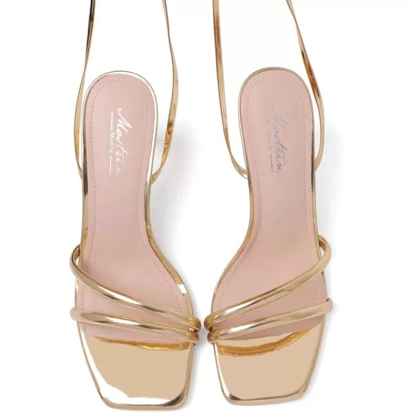 Mostrin Strappy Heels for Women Lace Up Heels Square Open Toe Heels Tie Up High Heeled Sandals for Prom Party Daily WearGold02