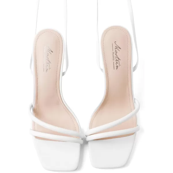 Mostrin Strappy Heels for Women Lace Up Heels Square Open Toe Heels Tie Up High Heeled Sandals for Prom Party Daily WearWhite02
