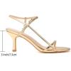imageMostrin Womens Kitten Heels Strappy Heels Ankle Strap Round Open Toe Heeled Sandals Sexy Fashion Comfort Dress Shoes For Party WeddingGold