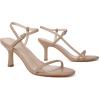 imageMostrin Womens Kitten Heels Strappy Heels Ankle Strap Round Open Toe Heeled Sandals Sexy Fashion Comfort Dress Shoes For Party WeddingNude