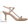 imageMostrin Womens Kitten Heels Strappy Heels Ankle Strap Round Open Toe Heeled Sandals Sexy Fashion Comfort Dress Shoes For Party WeddingNude