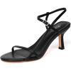 imageMostrin Womens Kitten Heels Strappy Heels Ankle Strap Round Open Toe Heeled Sandals Sexy Fashion Comfort Dress Shoes For Party WeddingBlack