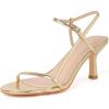 imageMostrin Womens Kitten Heels Strappy Heels Ankle Strap Round Open Toe Heeled Sandals Sexy Fashion Comfort Dress Shoes For Party WeddingGold