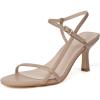 imageMostrin Womens Kitten Heels Strappy Heels Ankle Strap Round Open Toe Heeled Sandals Sexy Fashion Comfort Dress Shoes For Party WeddingNude