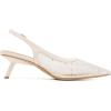 imageMostrin Kitten Heels for Women Pointed Toe Pumps Patent Leather Low Heel Slingback Heels with Buckle Dress Shoes for Dating Party WorkingBeige Pearl