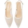 imageMostrin Kitten Heels for Women Pointed Toe Pumps Patent Leather Low Heel Slingback Heels with Buckle Dress Shoes for Dating Party WorkingBeige Pearl