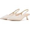 imageMostrin Kitten Heels for Women Pointed Toe Pumps Patent Leather Low Heel Slingback Heels with Buckle Dress Shoes for Dating Party WorkingBeige Pearl