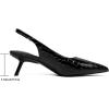 imageMostrin Kitten Heels for Women Pointed Toe Pumps Patent Leather Low Heel Slingback Heels with Buckle Dress Shoes for Dating Party WorkingBlack Croc