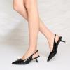 imageMostrin Kitten Heels for Women Pointed Toe Pumps Patent Leather Low Heel Slingback Heels with Buckle Dress Shoes for Dating Party WorkingBlack Croc