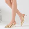 imageMostrin Kitten Heels for Women Pointed Toe Pumps Patent Leather Low Heel Slingback Heels with Buckle Dress Shoes for Dating Party WorkingGold
