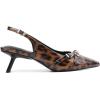 imageMostrin Kitten Heels for Women Pointed Toe Pumps Patent Leather Low Heel Slingback Heels with Buckle Dress Shoes for Dating Party WorkingLeopard