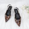 imageMostrin Kitten Heels for Women Pointed Toe Pumps Patent Leather Low Heel Slingback Heels with Buckle Dress Shoes for Dating Party WorkingLeopard