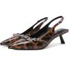 imageMostrin Kitten Heels for Women Pointed Toe Pumps Patent Leather Low Heel Slingback Heels with Buckle Dress Shoes for Dating Party WorkingLeopard