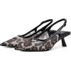 imageMostrin Kitten Heels for Women Pointed Toe Pumps Patent Leather Low Heel Slingback Heels with Buckle Dress Shoes for Dating Party WorkingLeopard Mesh