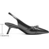 imageMostrin Kitten Heels for Women Pointed Toe Pumps Patent Leather Low Heel Slingback Heels with Buckle Dress Shoes for Dating Party WorkingMetallic Grey
