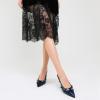 imageMostrin Kitten Heels for Women Pointed Toe Pumps Patent Leather Low Heel Slingback Heels with Buckle Dress Shoes for Dating Party WorkingNavy Blue