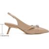 imageMostrin Kitten Heels for Women Pointed Toe Pumps Patent Leather Low Heel Slingback Heels with Buckle Dress Shoes for Dating Party WorkingNude