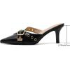 imageMostrin Kitten Heels for Women Studded Heeled Mules Pointed Closed Toe Heels Vintage Heels Slip on Stiletto Heels Dressy Pumps Shoes Trendy HeelsBlack
