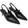 imageMostrin Kitten Heels for Women Slingback Heels Pointed Closed Toe Heels Slip On Dress Pumps Shoes Low Womens Pumps for Dating Party WorkingBlack
