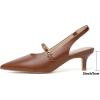 imageMostrin Kitten Heels for Women Slingback Heels Pointed Closed Toe Heels Slip On Dress Pumps Shoes Low Womens Pumps for Dating Party WorkingBrown